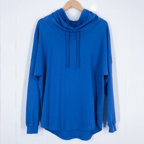 Spirit Jersey Shirt Tie Dye Hooded Cowl Neck Telluride Colorado Size Small Blue - Picture 2 of 16